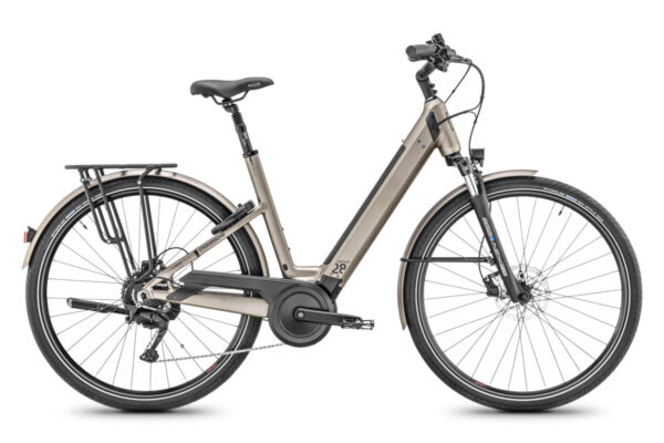 Moustache Samedi 28.2 Open ebike for the 2025 season in the colour Titanium Mat